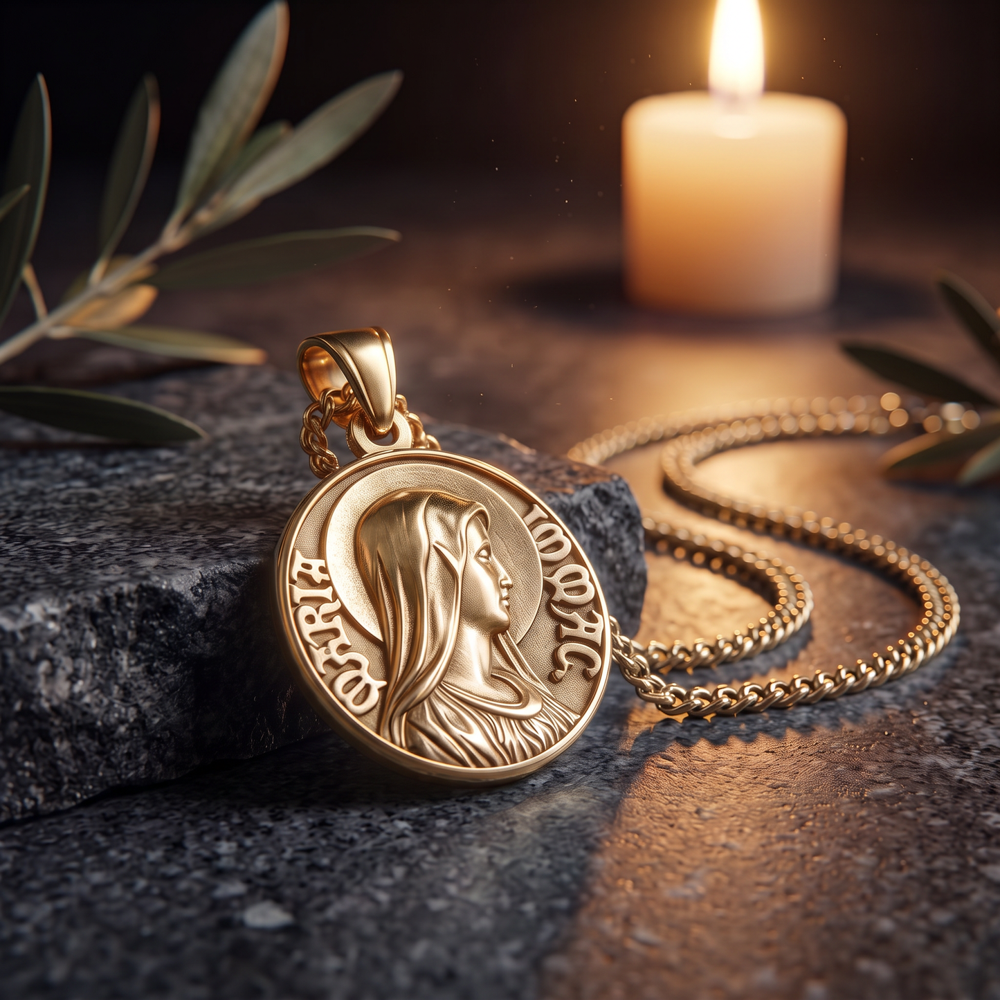 Virgin Mary Quarter Necklace