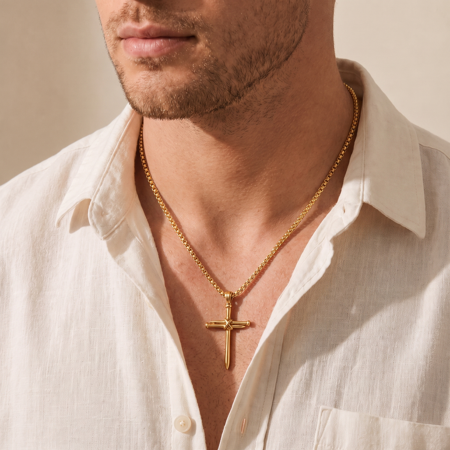 Three Nails Cross Necklace