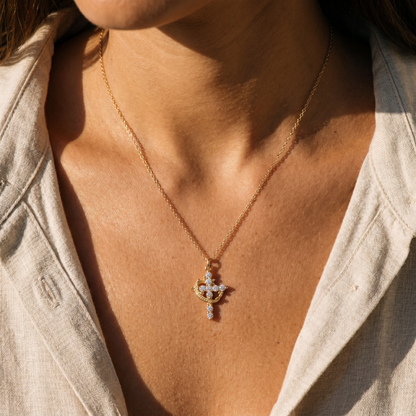 Cross & Crown Necklace