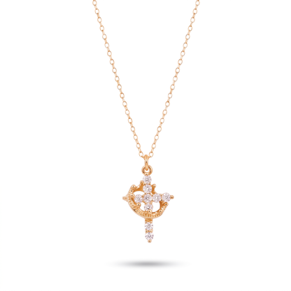Cross & Crown Necklace