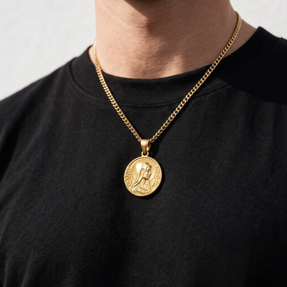 Virgin Mary Quarter Necklace