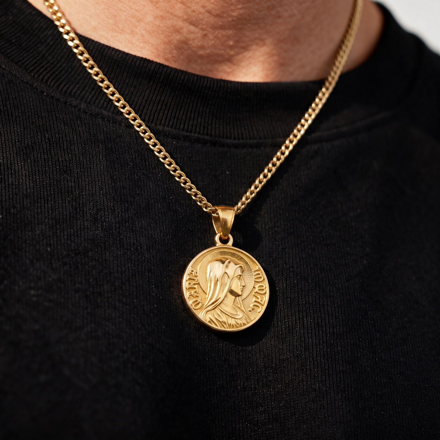 Virgin Mary Quarter Necklace