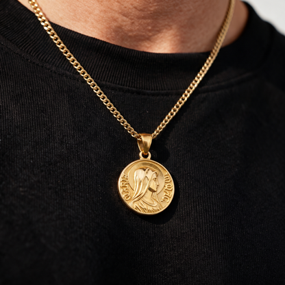 Virgin Mary Quarter Necklace