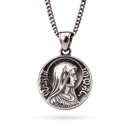 Virgin Mary Quarter Necklace