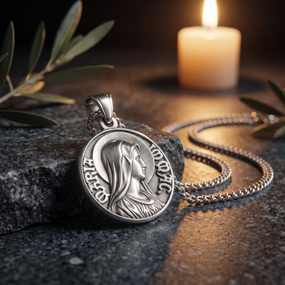 Virgin Mary Quarter Necklace