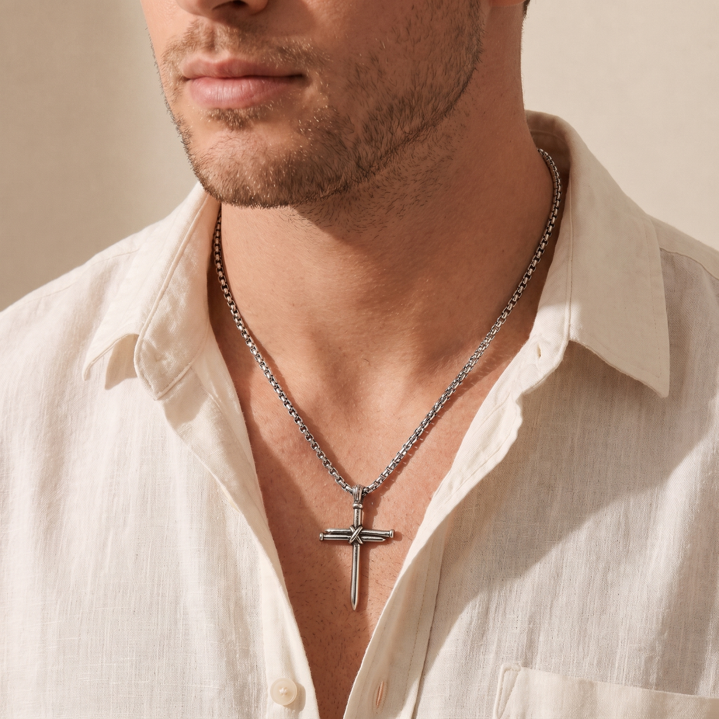 Three Nails Cross Necklace