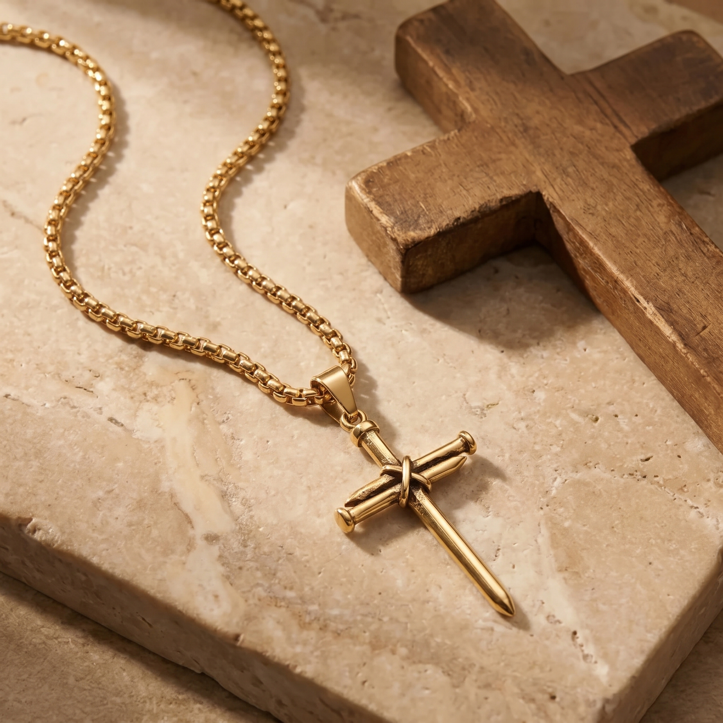 Three Nails Cross Necklace