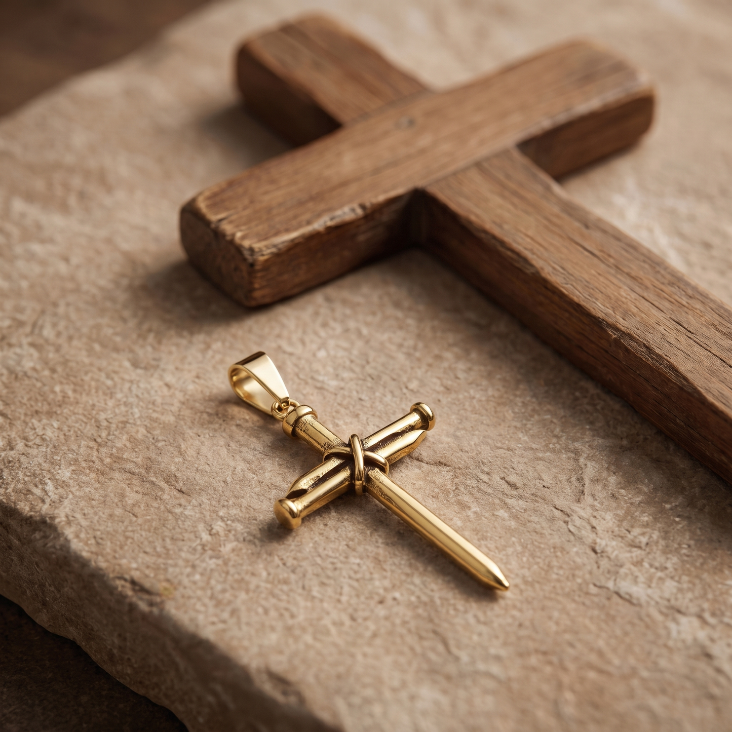 Three Nails Cross Necklace