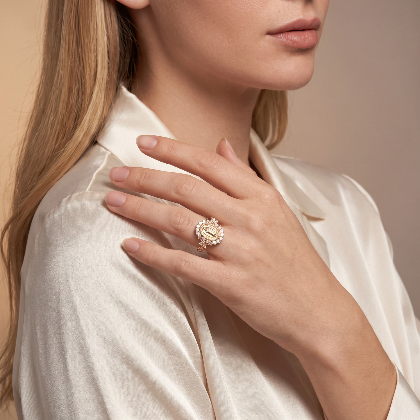 Virgin Mary Emblem Ring