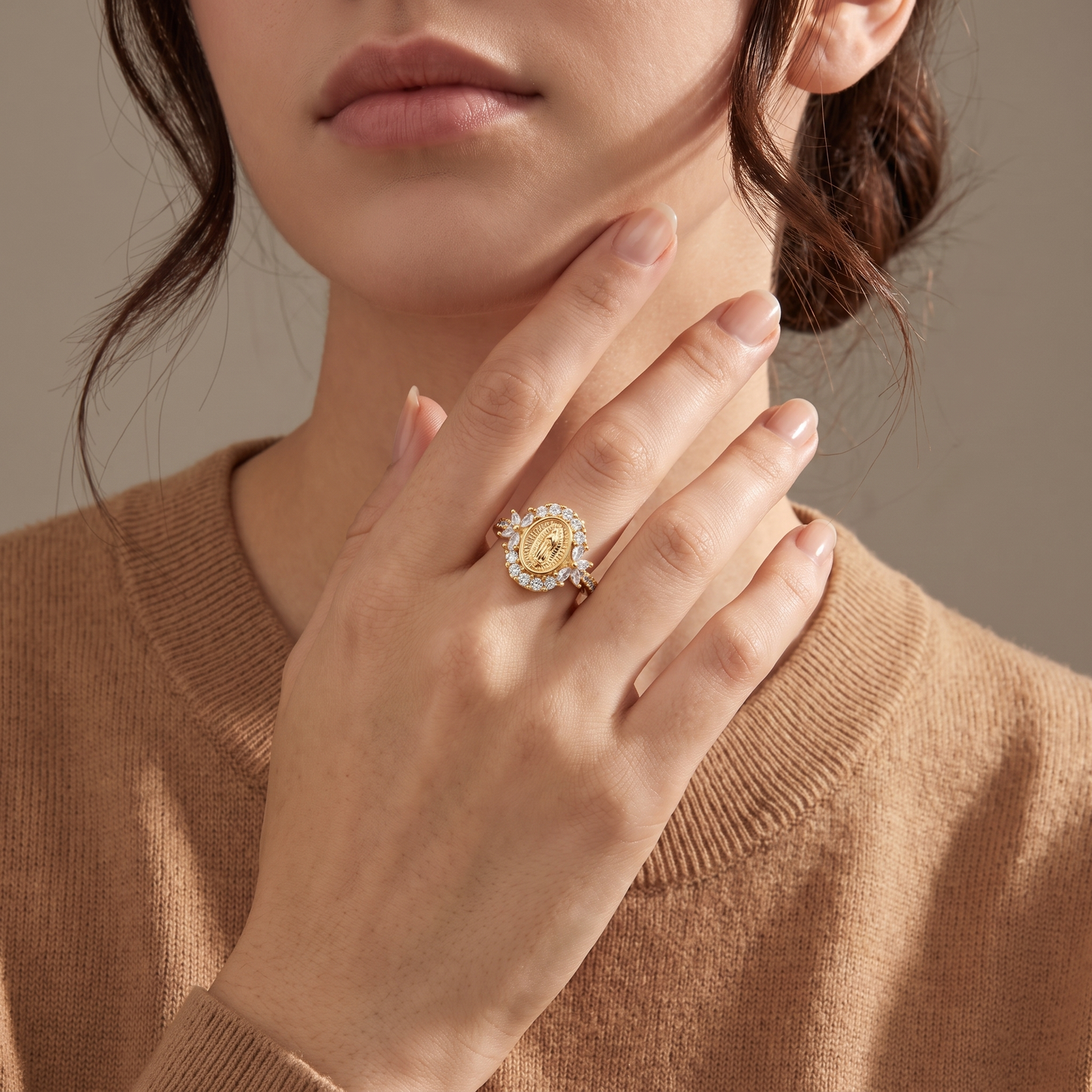 Virgin Mary Emblem Ring